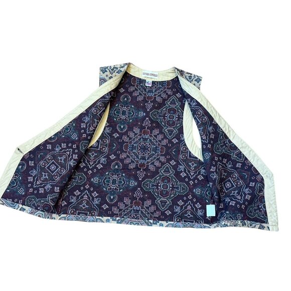 Gotcha Covered VTG Tapestry Vest Womens Sz Medium Kilim Western Whimsy 90s USA - Picture 4 of 8